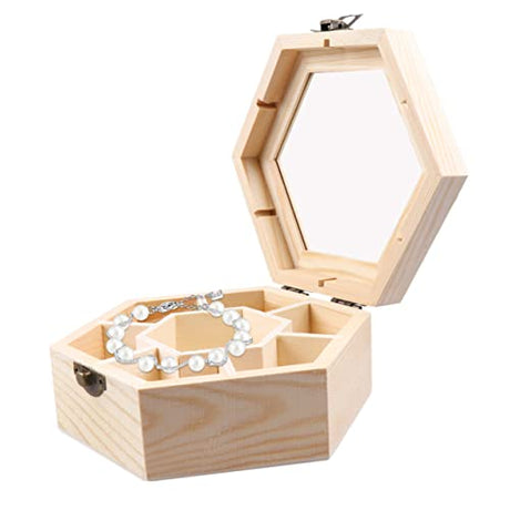 NOLITOY 1pc Box Travel Jewelry Boxes for Women Glass Jewelry Box for Women Earring Organizer for Women Handmade Jewelry Case DIY Wooden Jewelry Box NOLITOY