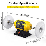 Woodskil Bench Buffer Polisher 4.8A 8-Inch Polishing Machine 3600rpm with 2 pcs-Fiber Wheels for Buffing Metal, Jewelry, Wood, Jade, and Plastic Woodskil