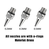 SAGUD Airbrush Nozzle Needle Cap 0.2mm 0.3mm 0.5mm Replacement Accessories Parts with Wrench for Air Brush Spray Gun Kit SAGUD