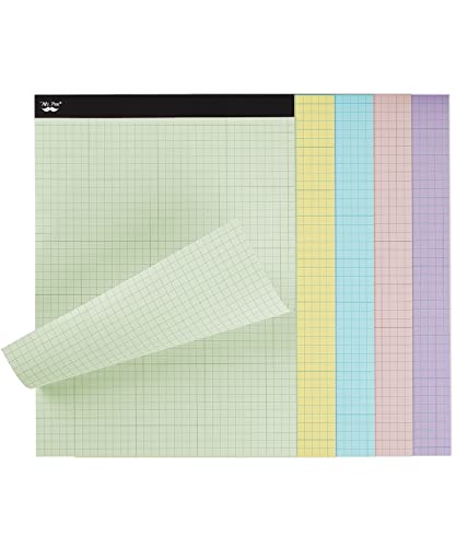Mr. Pen- Pastel Graph Paper, 1 Pad, 11"x8.5", 4x4 (4 Squares Per Inch), Pastel Colors, 50 Sheets, Grid Paper, Graphing Paper, Graph Paper Pad, Grid Mr. Pen