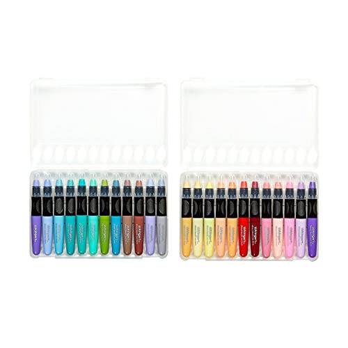 KINGART 583-24 Pastel GEL STICK Set, Artist Pigment Crayons, 24 Unique Colors, Water Soluble, Creamy, and Odorless, Use on Paper, Wood, Canvas and KINGART
