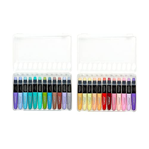 KINGART 583-24 Pastel GEL STICK Set, Artist Pigment Crayons, 24 Unique Colors, Water Soluble, Creamy, and Odorless, Use on Paper, Wood, Canvas and - WoodArtSupply