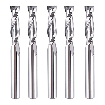 SpeTool 5Pcs Spiral Router Bits UpCut 1/4 inch Cutting Diameter 1/4 inch Shank Router Bit Set HRC55 Solid Carbide CNC End Mill for Woodworking - WoodArtSupply