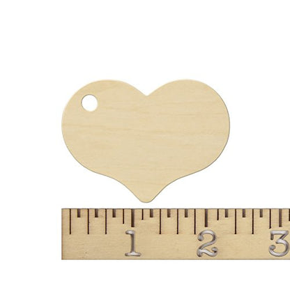 Wooden Heart Tags, 2-5/16" - Bag of 25 - WoodArtSupply