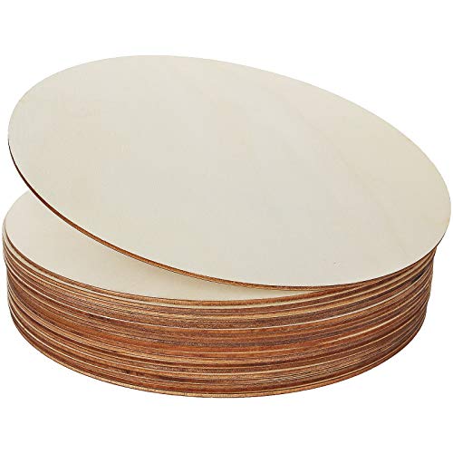 20 Pack 10 Inch Wood Circles for Crafts, CertBuy Unfinished Wood Rounds Wooden Cutouts for Door Hanger, Painting Crafts, Door Design, Wood Burning, - WoodArtSupply