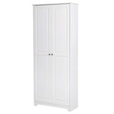 Wood Storage Cabinet - 72" Tall w/Locking Doors & Adjustable Shelves - Wooden Utility Cabinets for Garage, Office, Classroom, Kitchen Pantry -30.71" Flandre