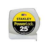 Stanley 33425 Powerlock II Power Return Rule, 1-Inch x 25ft, Chrome/Yellow Stanley