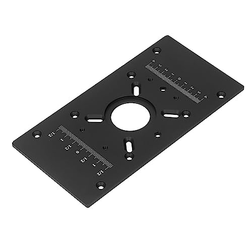 Router Lift Kit, Aluminum Alloy Lift System with Router Table Insert Plate,2 Insert Ring,Router Lift Base Board Accessories for Woodworking (Black) PerGar