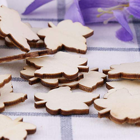 50 Pcs Blank Wood Slices Unfinished Wood Cutout Maple Leaf Shaped Embellishments Wood Pieces for DIY Craft, Gift Tags, Wedding, Christmas, Home BUZHI