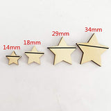 Sewroro 200pcs Wooden Stars Unfinished Wood Star Pieces Mini Unfinished Wood Craft Star Craft Wood for Making Wedding Crafts Sewroro