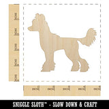 Chinese Crested Dog Solid Unfinished Wood Shape Piece Cutout for DIY Craft Projects - 1/8 Inch Thick - 4.70 Inch Size Sniggle Sloth