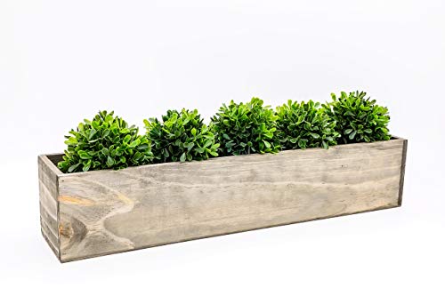 Wooden Planter Box, Rustic Barn Wood with Plastic Liner l Restaurant and Wedding Decorations l Wedding Bouquets, Table Centerpiece (20x4 Set of 2, CBT Floral & Craft