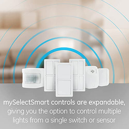 mySelectSmart 59315 GE Wireless Lighting Control, Activated, 1-Polarized Outlet, detects 20ft, 150ft. Signal Range, 3pc Multipack of 36235, Motion - WoodArtSupply