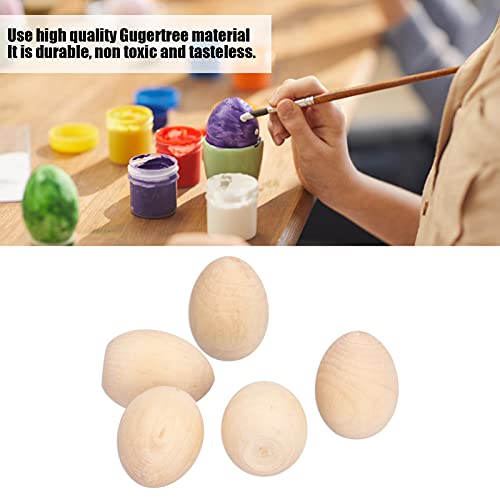 10PCS Unfinished Wooden Eggs Easter Unpainted Egg Model Flat Bottom Craft Eggs for DIY,Easter Display,Easy to Paint and Decorate BFYDOAA