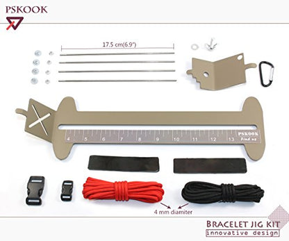 PSKOOK Paracord Bracelet Jig Kit,Paracord Tool Kit Adjustable Length Weaving DIY Craft Maker Tool,Paracord Lacin Needles and Smoothing Tool 6 - WoodArtSupply