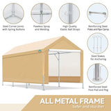 ADVANCE OUTDOOR 10x20 ft Heavy Duty Steel Carport with Adjustable Height from 9.5 to 11 ft, Car Canopy Garage Party Tent Storage Shed Boat Shelter ADVANCE OUTDOOR