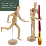 US Art Supply® Wood 8" Male - Artist Drawing Manikin Articulated Mannequin with Base and Flexible Body - Perfect for Drawing The Human Figure (8" US Art Supply