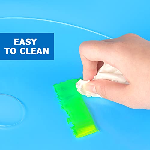 Tamaki 2 Pack 11.8 x 7.9 Inch Acrylic Paint Palette with Thumb Hole Clear Paint Pallet, Easy Clean Non-Stick Artist Pallet for Oil Watercolor Craft Tamaki