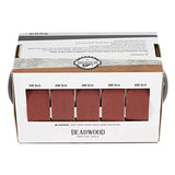 DCT Abrasive Paper 5pc Sand Paper Variety Pack with Dispenser – 150, 240, 320, 400, 600 Grit Aluminum Oxide Sandpaper Deadwood Crafted Tools