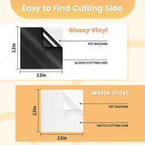EPRCUT Permanent Vinyl Sheets, 65 Multi-Color 12" x 12" Adhesive Vinyl Bundle, Outdoor Waterproof Permanent Vinyl for All Cutting Machine, DIY Mug, EPRCUT