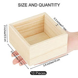 Aodaer 10 Pieces Wooden Box Unfinished Small Platane Wood Box 4 x 4 x 2.2 Inch Rustic Treasure Box Decorative Craft Organizer Storage Box for Crafts, Aodaer