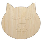 Cat Face Unfinished Wood Shape Piece Cutout for DIY Craft Projects - 1/4 Inch Thick - 4.70 Inch Size Sniggle Sloth