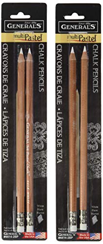 Multipastel Chalk Pencils 2/Pkg-White General Pencil