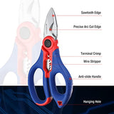 WORKPRO Stainless Electricians Scissors, 6.4" Professional Electrician Shears with Wire Stripper for Soft Cable WORKPRO