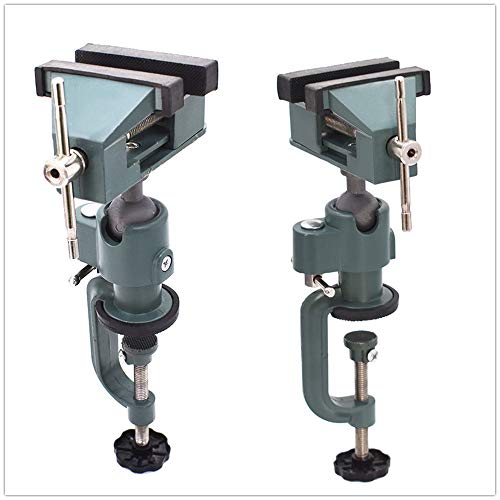 findmall Universal Table Vise 3" Aluminum Swivel Bench Vise 360 Degrees Rotating Fit for Holding Small Parts in Jewelry Hobby Model Making findmall