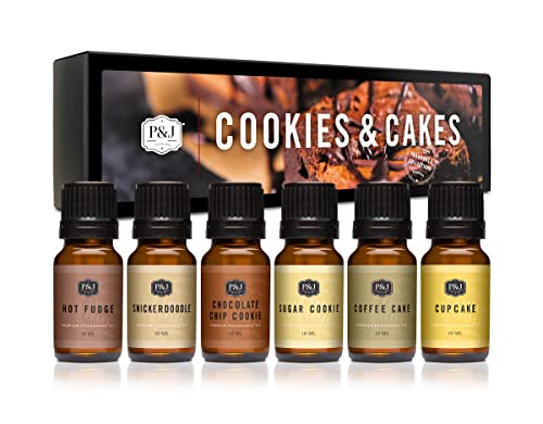 P&J Fragrance Oil Cookies & Cakes Set | Candle Scents for Candle Making, Freshie Scents, Soap Making Supplies, Diffuser Oil Scents P&J Trading