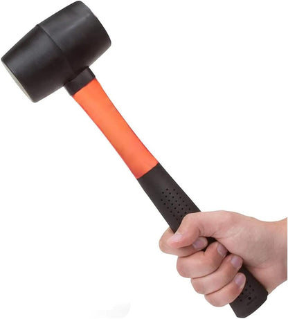 Edward Tools Rubber Mallet Hammer 16 oz - Durable Eco-friendly Rubber Hammer Head for Camping, Flooring, Tent Stakes, Woodworking, Soft Blow Tasks - WoodArtSupply