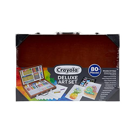 Crayola Wooden Art Set, 80+ Pcs, Arts and Crafts for Kids 8+, Artists Gifts Crayola