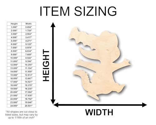 Unfinished Wood Cute Alligator Shape - Craft - up to 36" DIY 12" / 3/4" 24 Hour Crafts
