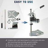 ATPEAM Drill Press Adapter for Hand Drill | Double Hole Universal Bench Clamp Portable Drill Press Stand Workbench Repair Tool Dremel Drill Press for ATPEAM