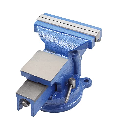 kimllier 5 Inch Heavy Duty Bench Vise with Anvil 360 Degree Swivel Locking Base Bench Clamp, Fit for Clamping Fixing Equipment Home or Industrial - WoodArtSupply