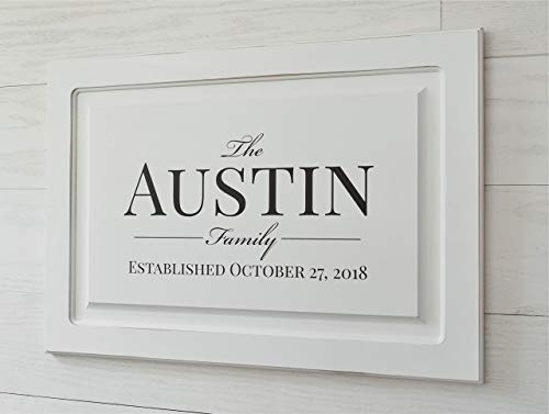 Personalized Printed Wood Family Name Sign With Established Date 14"x 20" - WoodArtSupply