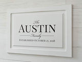 Personalized Printed Wood Family Name Sign With Established Date 14"x 20" MRC Wood Products