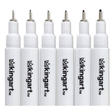 KINGART 430-6 PRO Inkline Micro Line & Precision Graphic Pens, 6 Assorted Nibs, Archival Waterproof Black Japanese Ink for Art, Illustration, KINGART