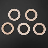 50pcs Wood Rings Circle Unfinished Wooden Round Rings DIY Wood Craft Pendant Connectors Jewelry Making Walfront