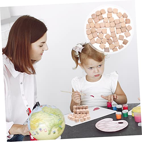 COHEALI 100 Pcs Wooden six Sided dice 6 Sided Dice Bulk Blank Wooden Dice Bulk Unfinished Square Blocks Couples dice Painting Wooden dice Blanks for COHEALI