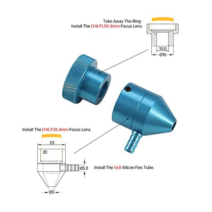 Ultrarayc k40 Laser Head with Air Assisted Connector 12mm/16mm/18mm for K40 Laser Engraving air Engraver Machine - WoodArtSupply