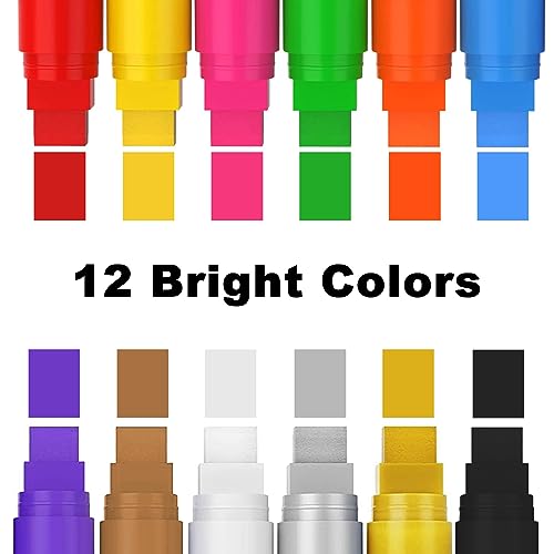 12 Colors Washable Window Markers for Cars, 15mm Jumbo Liquid Chalk Ma –  WoodArtSupply