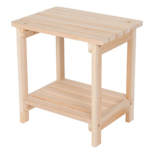 Shine Company 4104N Providence Rectangular Adirondack Outdoor Side Table – Natural - WoodArtSupply