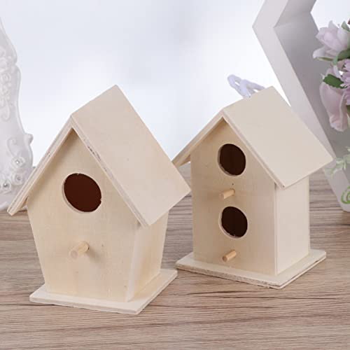 COHEALI 5 Pcs Ornament Kits for Kids Bird House Birdhouses for Outdoors Hanging Birdhouse Kit Garden Desktop Mini Birdhouse DIY Unfinished Birds COHEALI
