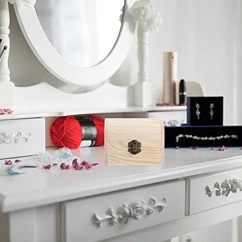 ARTIBETTER 1pc Box Wooden Jewelry Box Jewelry Wooden Case Trinket Containers with Lids Jewelry Container Jewelry Chest Desktop Holder Retro Treasure ARTIBETTER