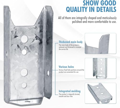 LukLoy 2x4 Brackets for Wood Rail, 20 Pack Fence Brackets Repair Kit Galvanized, Includes 140PCS 304 Stainless Steel Screws LukLoy