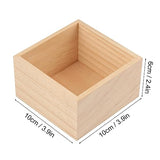 GNIEMCKIN 20 Pack 4 x 4 Inch Wooden Box, Unfinished Small Square Wooden Box, Rustic Wooden Box, Organizer Storage wood Box for DIY Crafts, GNIEMCKIN