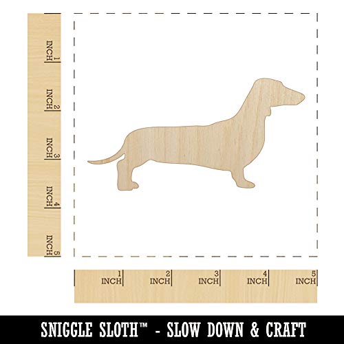 Smooth Haired Dachshund Dog Solid Unfinished Wood Shape Piece Cutout for DIY Craft Projects - 1/8 Inch Thick - 4.70 Inch Size Sniggle Sloth
