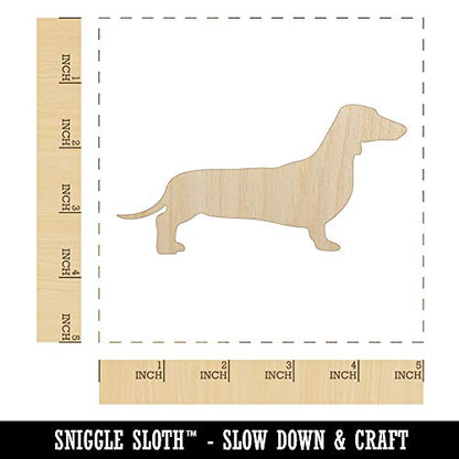 Smooth Haired Dachshund Dog Solid Unfinished Wood Shape Piece Cutout for DIY Craft Projects - 1/8 Inch Thick - 4.70 Inch Size - WoodArtSupply