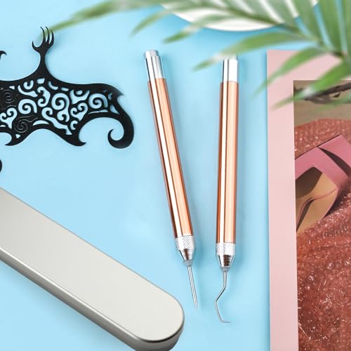 2pcs Led Weeding Tools for Vinyl, Lighted Vinyl Weeding Tool with Hook Craft Weeding Tools for Removing Iron on Vinyl Paper Scrapbooking Cutting PEUTIER